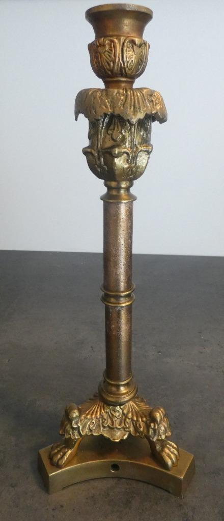 Oude brons kandelaar [1785], Antiek en Kunst, Antiek | Kandelaars, Koper of Brons, Ophalen