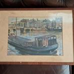 Magere Brug Amsterdam gesigneerd J T(schip Meeuw Rotterdam), Antiek en Kunst, Ophalen of Verzenden