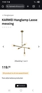 Hanglamp verstelbaar modern industrieel messingkleur., Ophalen, Zo goed als nieuw, Metaal, 75 cm of meer