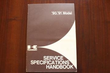 Kawasaki 1990 1991 models service specifications handbook beschikbaar voor biedingen