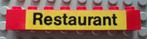 3008 (16) 1x red Brick 1 x 8 met 'restaurant', Ophalen of Verzenden, Gebruikt