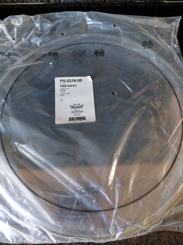 Remo drumvel 16 inch PS-0316-00 Pinstripe, Muziek en Instrumenten, Percussie, Ophalen, Nieuw, Overige soorten