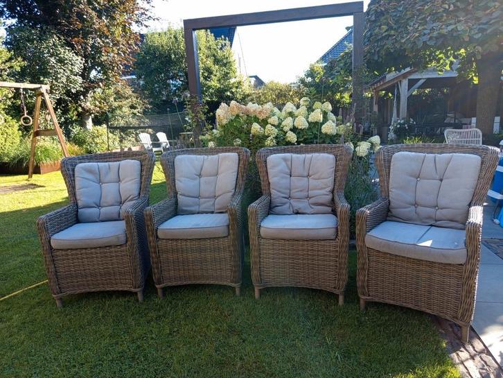 Silver Bird dining stoel wicker 6x, Tuin en Terras, Tuinsets en Loungesets, Gebruikt, Wicker, Stoel, Ophalen