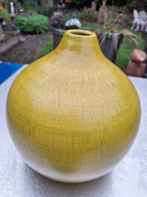 Mooie Geel/Groene Vaas.DALEN,DRENTHE, Huis en Inrichting, Woonaccessoires | Vazen, Zo goed als nieuw, Geel, Minder dan 50 cm, Aardewerk of Porselein