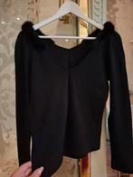 Luxe wollen trui met nerts - Maat 38/40, Ophalen of Verzenden, Zo goed als nieuw, Maat 38/40 (M), Zwart
