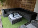 Te koop longset met kussens en een hocker., Tuin en Terras, Ophalen, Rotan, 6 zitplaatsen, Hocker