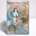 ALPHONSE MUCHA Monaco Monte Carlo Wandbord Poster, Antiek en Kunst, Ophalen of Verzenden