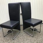2 Rolf Benz 7400 stoelen stoel 110 cm eetkamerstoel, Huis en Inrichting, Stoelen, Ophalen, Gebruikt, Zwart, Leer