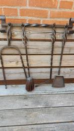 Kachel Haardset 4-delig met Ophangbeugel, Ophalen of Verzenden, Gebruikt, Vrijstaande haard, Houthaard