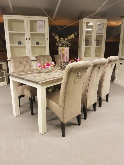 *VOORRAAD* 6 Stuks Eetkamerstoelen Bellagio Velvet Taupe (20, Huis en Inrichting, Stoelen, Nieuw, Vijf, Zes of meer stoelen, Stof