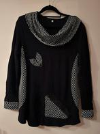 Zwarte tuniek met stippen en lange mouwen - Maat M, Ophalen of Verzenden, Zo goed als nieuw, Zwart