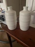 Set van 2 crèmekleurige vazen, Ophalen, Wit, Aardewerk of Porselein, Zo goed als nieuw
