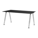 Ikea galant bureau zwart glas, Huis en Inrichting, Bureaus, Ophalen, In hoogte verstelbaar, Zo goed als nieuw, Bureau