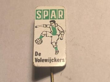 Metalen DE VOLEWIJCKERS Voetbalclub Speld (Groen/Zwart/Wit).