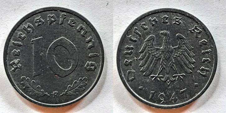 Duitsland 10 Pfennig 1947 F, Postzegels en Munten, Munten | Europa | Niet-Euromunten, Duitsland, Verzenden