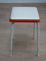 Vintage retro ecru / oranje krukje merk soudexvinyl, Huis en Inrichting, Krukjes, Ophalen of Verzenden, Gebruikt, Overige materialen