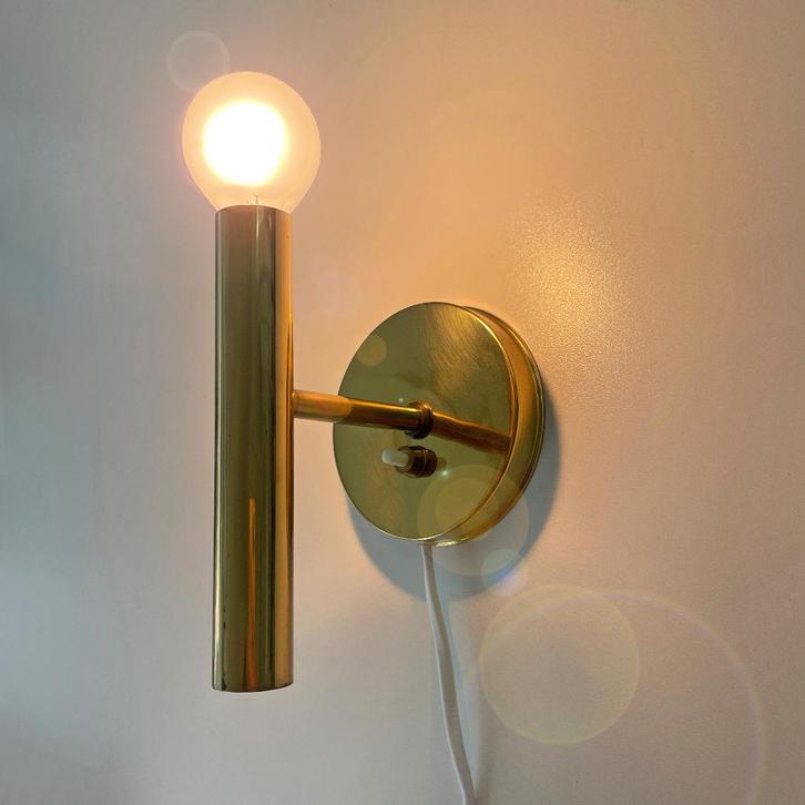 Scandinavisch design WANDLAMP messing Sven Mejlstrøm Noors, Huis en Inrichting, Lampen | Wandlampen, Gebruikt, Metaal, Ophalen of Verzenden
