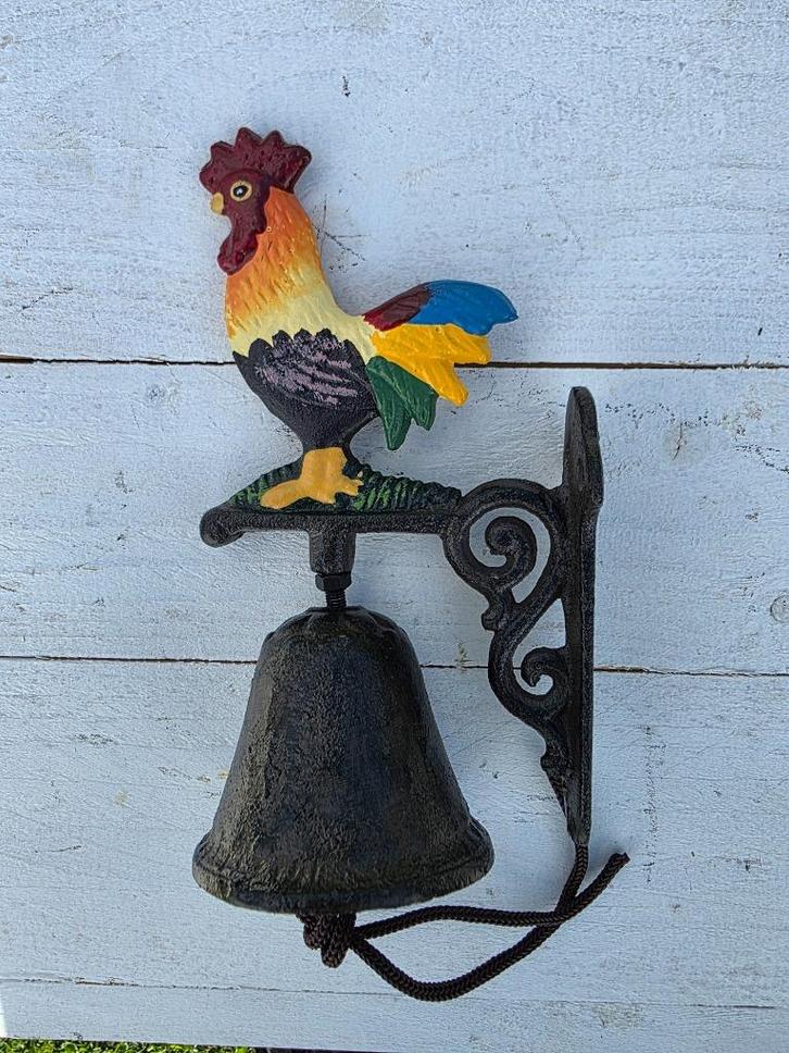 DEURBEL HAAN / GIETIJZER / €9,95, Tuin en Terras, Tuinwanddecoratie, Ophalen of Verzenden