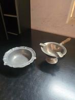 2 antieke tinnen asbakken, Ophalen of Verzenden