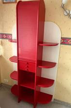 Boekenkast met rolluik MDF Rood/Wit gelakt - goede staat, Ophalen, Gebruikt, Jongetje of Meisje