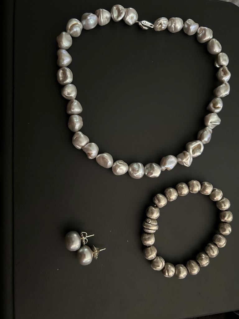 Set of Vintage Artisan Silver Pearls, Ophalen of Verzenden