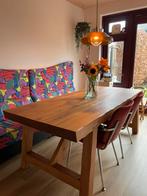 Tafel handgemaakt van Siberisch lariks in Skylt lak, Ophalen, Gebruikt, 200 cm of meer, 50 tot 100 cm