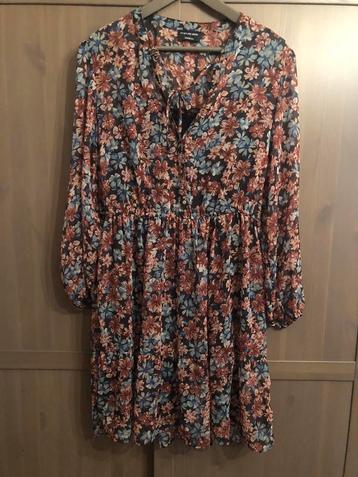 Zomer jurk flare dress bloemmotief met mesh L als NIEUW beschikbaar voor biedingen