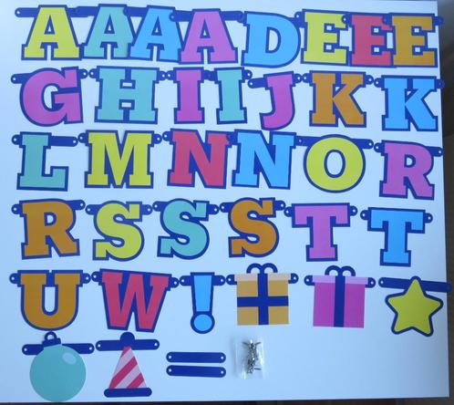 Personaliseerbare slinger met letters en leestekens, Hobby en Vrije tijd, Feestartikelen, Nieuw, Versiering, Verjaardag, Ophalen of Verzenden