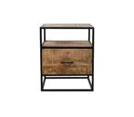 HSM Nachtkastje 1 La - 45x35x55  Naturel/Zwart nieuw in doos, Nieuw, 45 tot 65 cm, Hout, 55 tot 70 cm