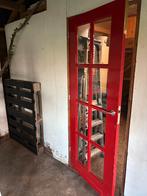 Rode houten binnendeur met glas – 78 x 197 x 4 cm, Ophalen, Gebruikt, Minder dan 80 cm, Binnendeur