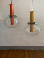 Vintage Glasshütte hanglampen, Ophalen, Zo goed als nieuw, Glas, Nvt