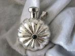 Mooie Bewerkte Bolle Zilveren Parfumhanger met Zwarte Onix, Verzenden, Zilver, Hanger, Met edelsteen