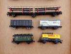 5 Fleischmann wagons o.a. autotransporter, Gebruikt, Gelijkstroom, Fleischmann, Wagon