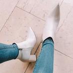 Witte enkellaarsjes met hak – Public Desire - maat 39, Wit, Lage of Enkellaarzen, Ophalen of Verzenden, Public Desire