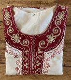 Blouse India kleur vanille met rood geborduurd motief, Ophalen of Verzenden, Nieuw, Maat 38/40 (M), Geel