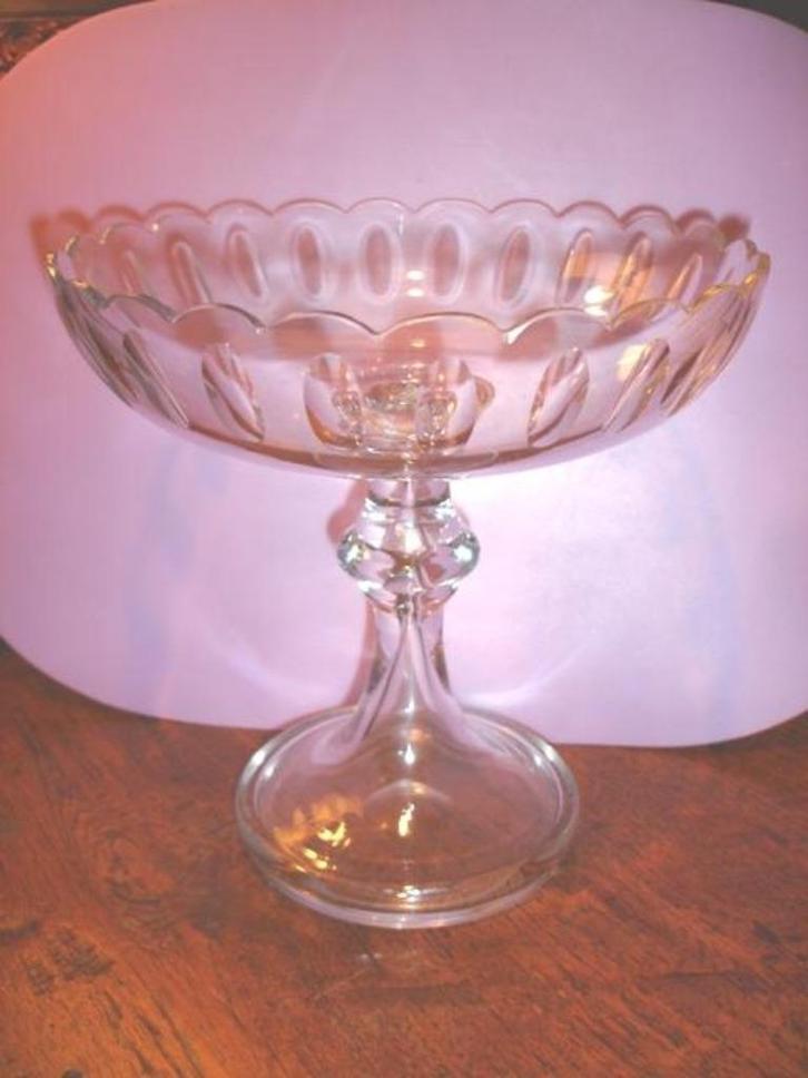 ﻿ANTIEK KRISTAL BIEDERMEIJER FRUITSCHAAL TAZZA - wvq, Antiek en Kunst, Antiek | Glas en Kristal, Verzenden