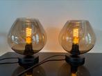 2 glazen tafellampen, Huis en Inrichting, Lampen | Tafellampen, Ophalen, Gebruikt, Glas, Minder dan 50 cm