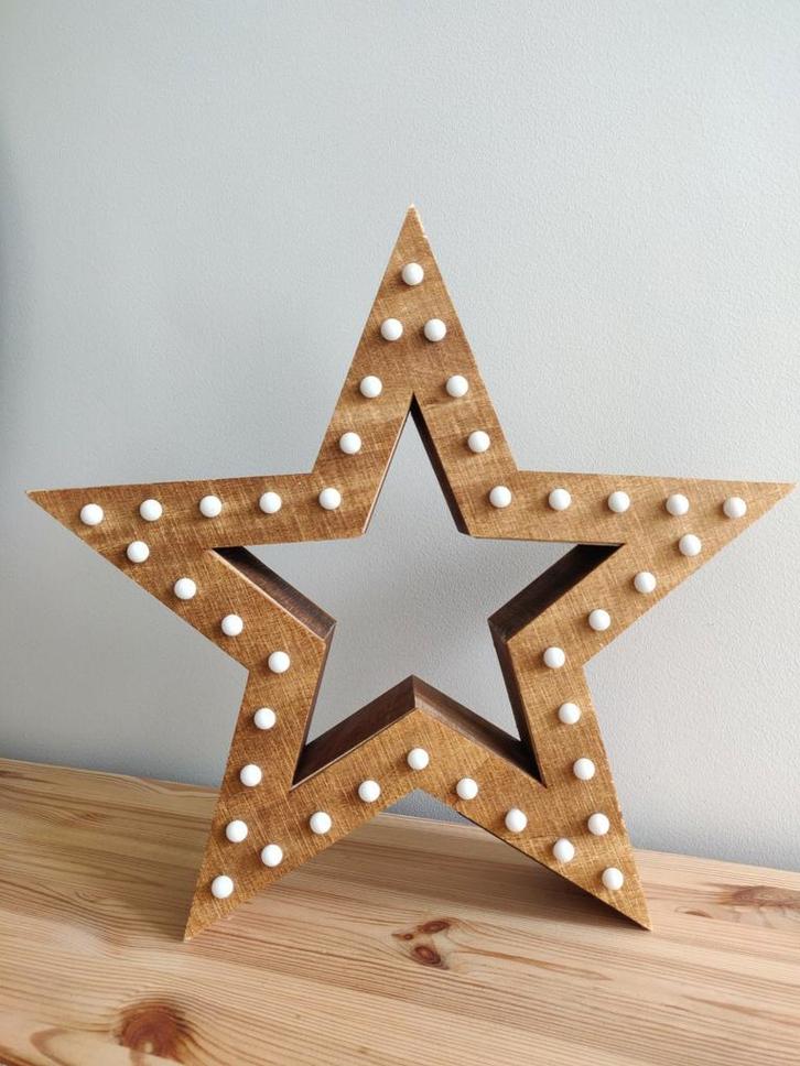Decoratieverlichting ster hout, Diversen, Kerst, Gebruikt, Ophalen of Verzenden