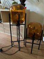 Glazen lamp vloerlamp tafellamp oranje, Ophalen, Zo goed als nieuw, Minder dan 100 cm