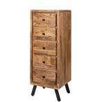 Mango Houten Ladekast Hoge Nachtkast van Manghout, Minder dan 50 cm, Info@dehanzeherten.nl, 5 laden of meer, 100 tot 150 cm