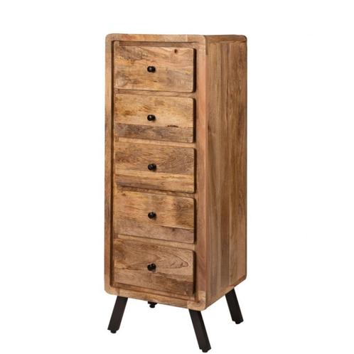 Mango Houten Ladekast Hoge Nachtkast van Manghout, Huis en Inrichting, Kasten | Ladekasten, Nieuw, 100 tot 150 cm, Minder dan 50 cm