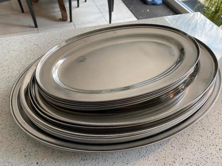 rvs schalen, Huis en Inrichting, Keuken | Servies, Gebruikt, Schaal of Schalen, Overige stijlen, Overige materialen, Ophalen