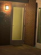 Mooi hardhouten buiten deur met glas incl kozijn, Ophalen, 80 tot 100 cm, 200 tot 215 cm, Glas