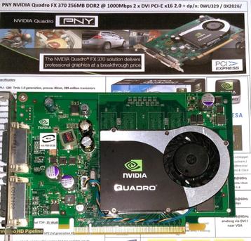 PNY NVIDIA Quadro FX370 256MB DDR2 PCI-E DVI & VGA 8500 GT beschikbaar voor biedingen