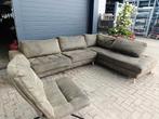 Groene Hoekbank met Loungestoel, Ophalen, Zo goed als nieuw, Stof, Modern