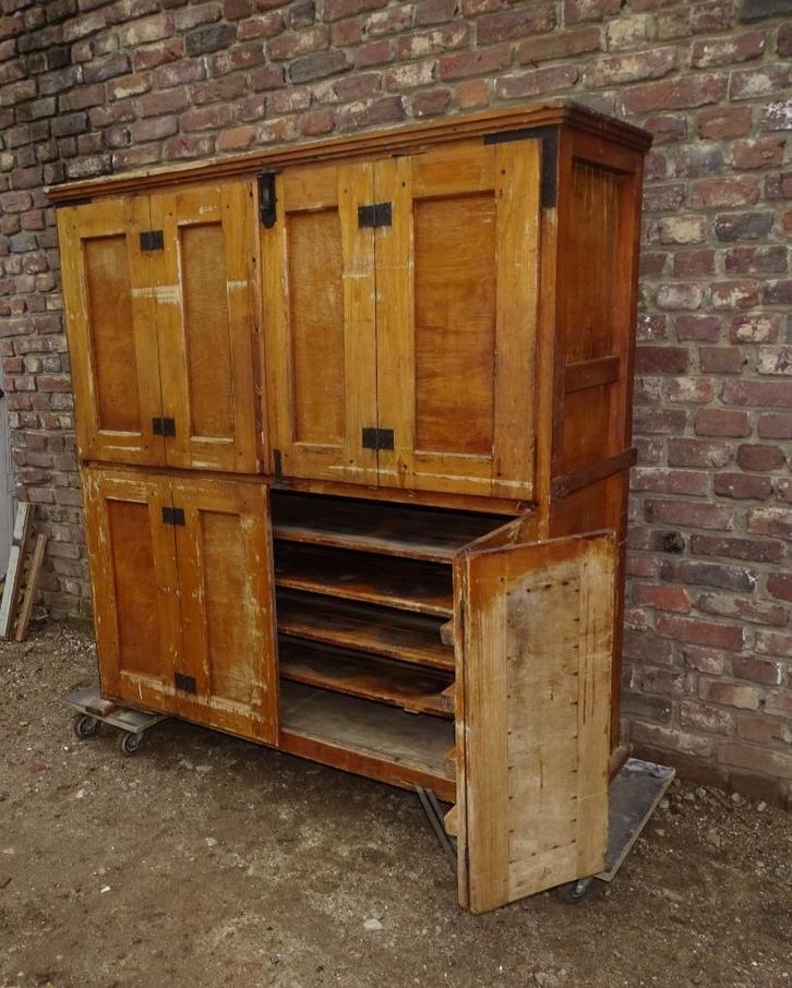 oude reiskast kast winkelkast bakkerskast broodkast bakkerij, Antiek en Kunst, Curiosa en Brocante, Ophalen