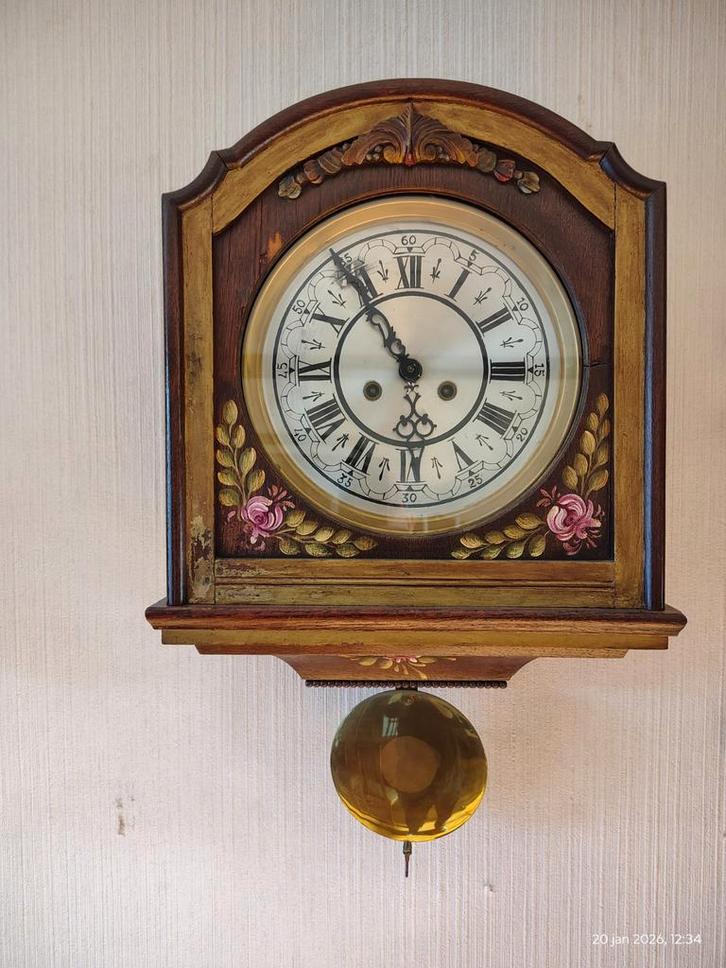 Antieke klok met houten kast en slinger, Antiek en Kunst, Antiek | Klokken, Ophalen