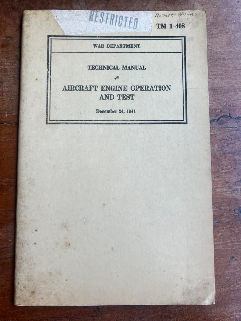 WO2 amerikaans USAAF vliegtuigmotor werking test voorschrift, Amerika, Verzenden