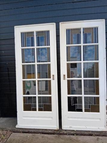 Originele vintage schuifdeuren met glas-in-lood – jaren 1920 beschikbaar voor biedingen