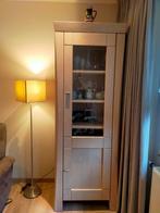 Eiken White Wash Vitrine kast, Huis en Inrichting, Ophalen, Eiken White Wash, Eikenhout, 50 tot 100 cm
